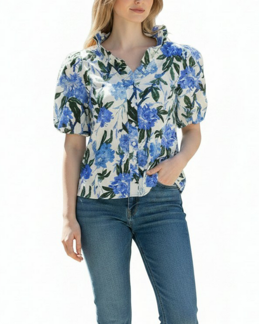 Hydrangea Sweetheart Blouse