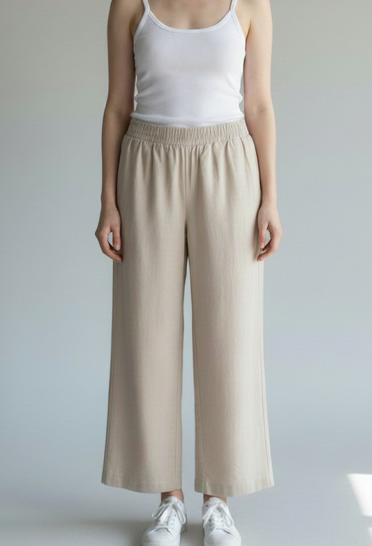 Beige Linen Pant