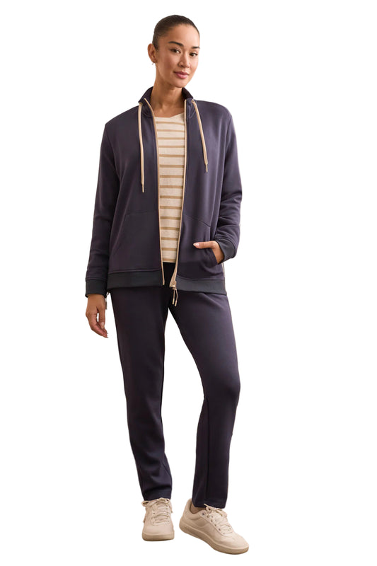 Tribal Techno Lux Textured Mock Neck Cardigan