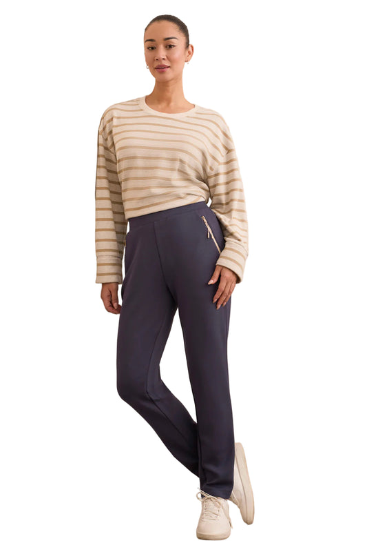 Tribal Techno Lux Contrast Trim Pull-On Ankle Pants