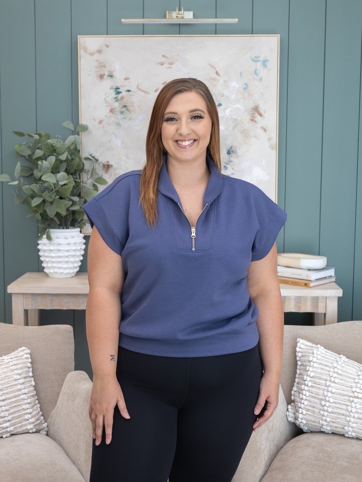 Scuba High Neck Zip Top