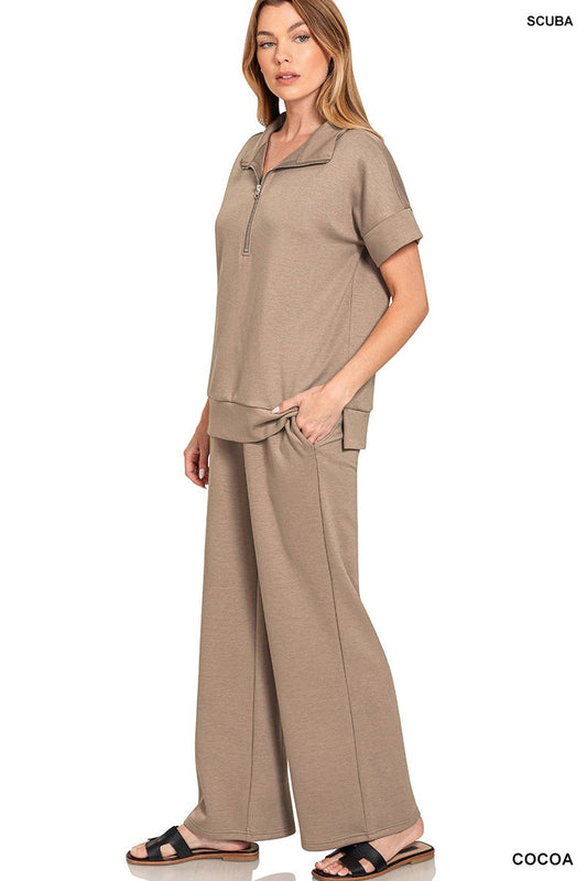 Wide Leg Scuba Pant