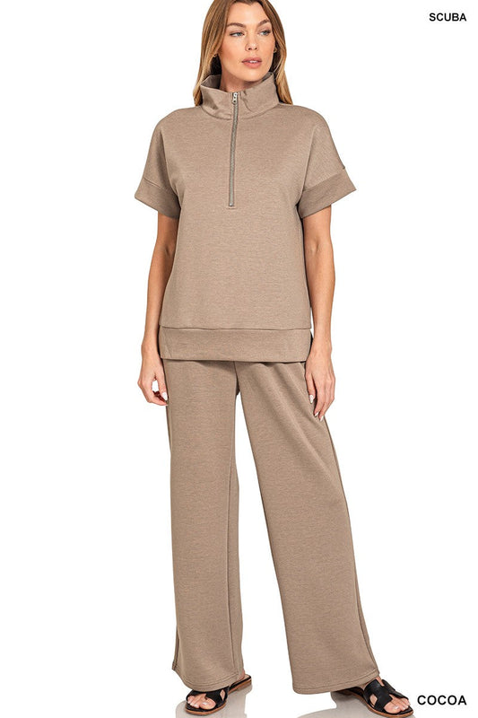 Wide Leg Scuba Pant