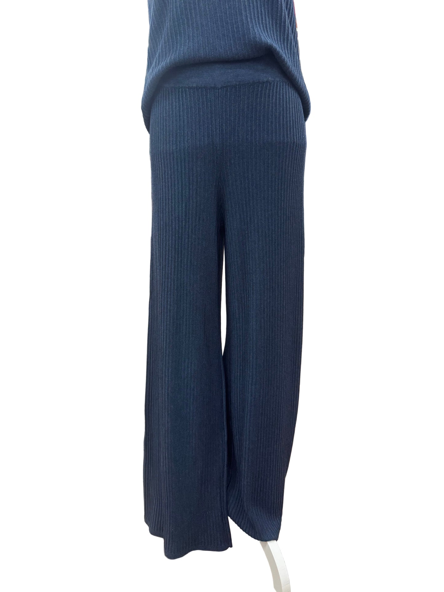 Ribbed Lounge Pants in Denim Blue