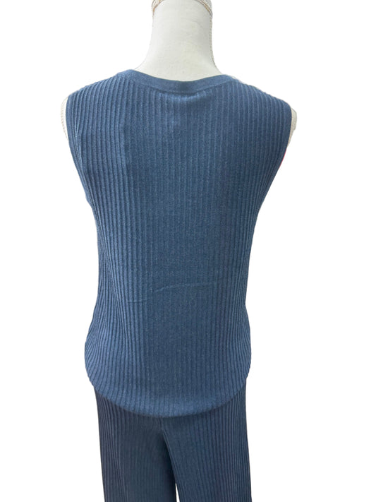 Ribbed Lounge Tank in Denim Blue