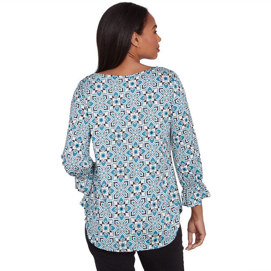 Women's Foulard Tile Dew Drop Knit Top