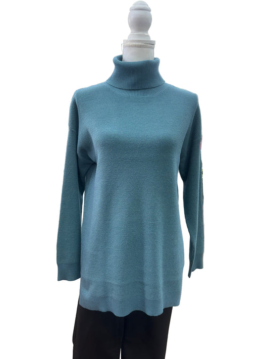 Teal Turtleneck Sweater