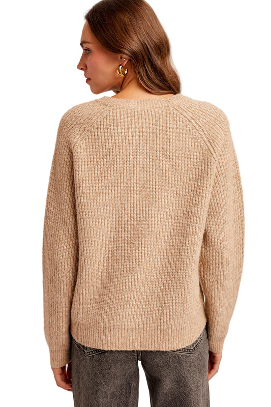 CUTOUT TIE DETAIL NECK SWEATER PULLOVER