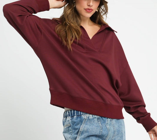 Mahogany Collared Pullover