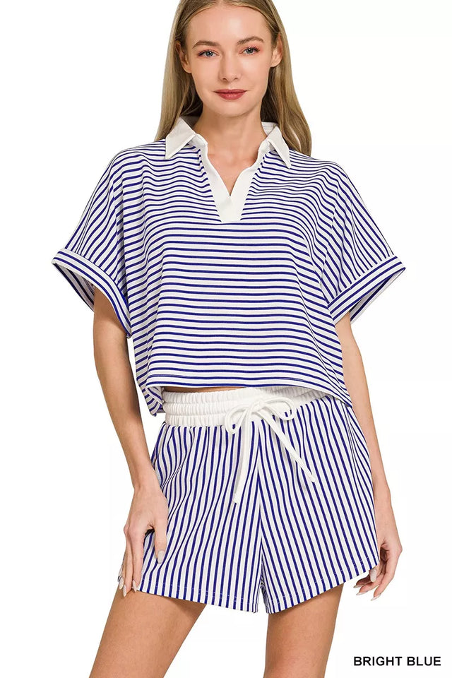 Striped Collared Top