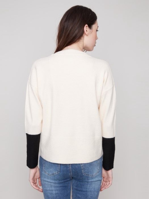 Charlie B Colorblock Sweater w/pocket