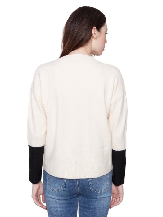 Charlie B Colorblock Sweater w/pocket