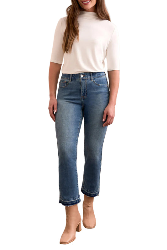 Tribal Sophia Curvy Micro Flare Jeans-True Vintage - Dark Wash