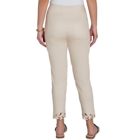 Embroidered Cutout Ankle Pant