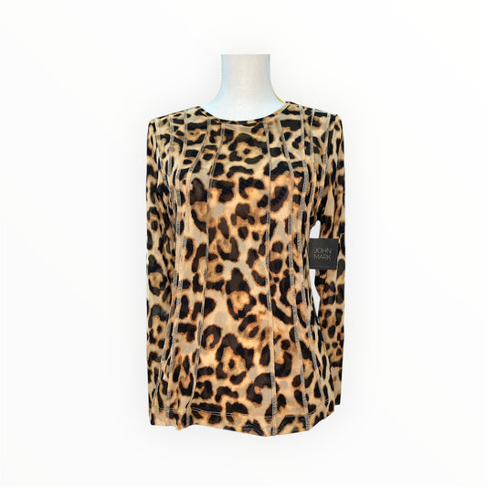 CHEETAH PRINT DETAILED STRETCH TOP