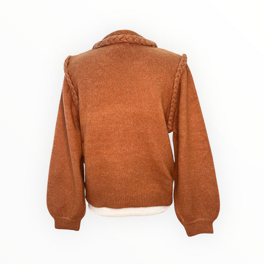 RUST BRIADED SWEATER