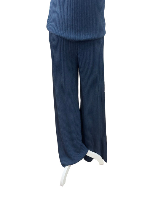 Ribbed Lounge Pants in Denim Blue