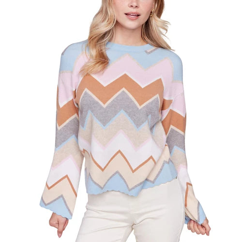 Women's Charlie B Chevron Stripe Pullover Sweater
