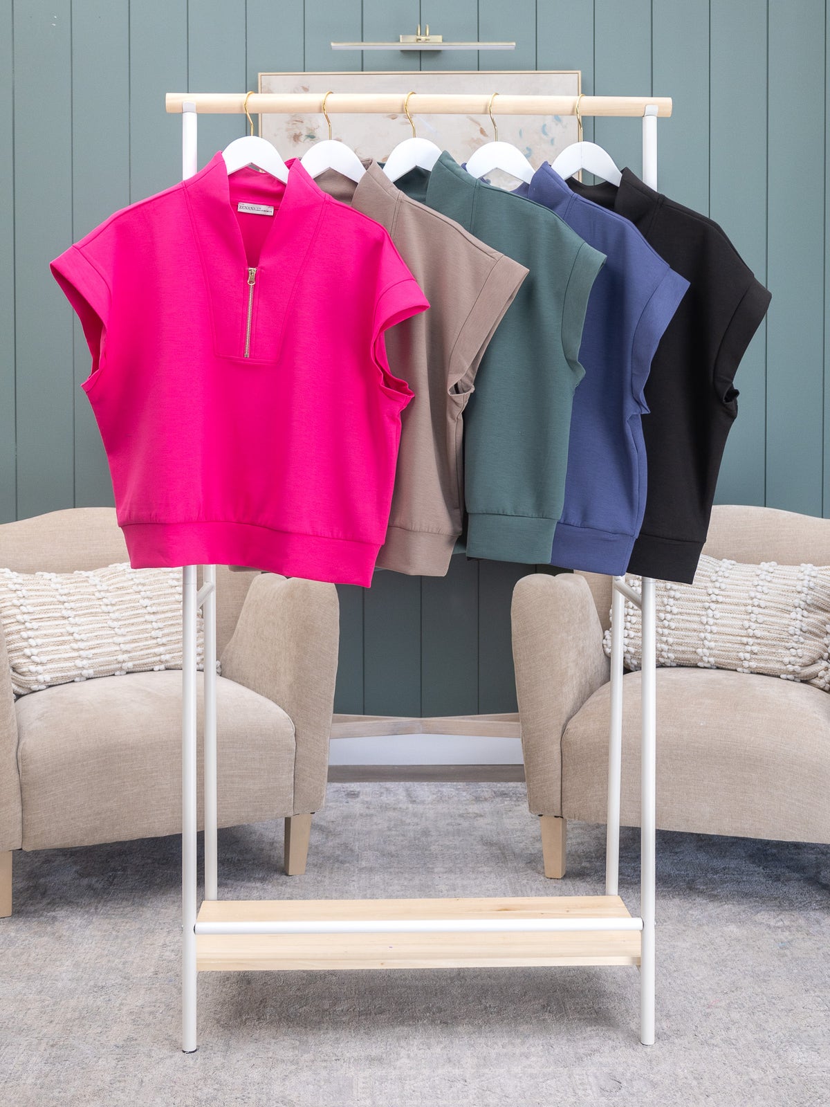 Scuba High Neck Zip Top