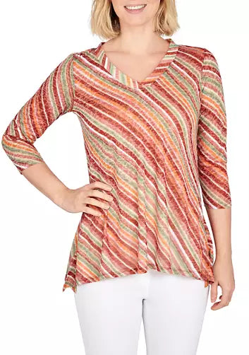 Diagonal Stripe Blouse