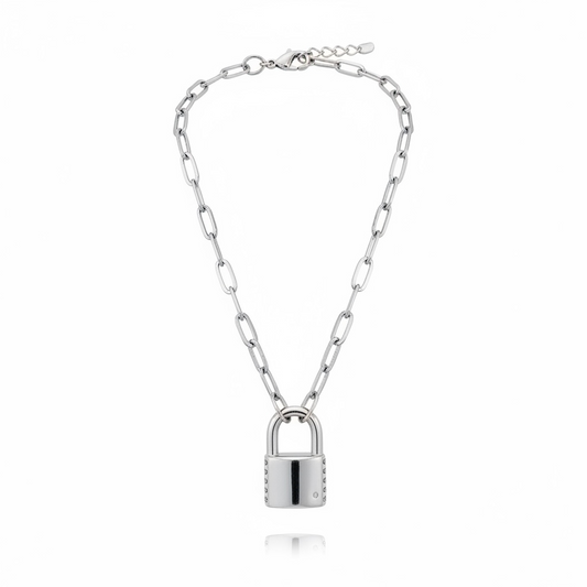 !Kendra Scott Jess Sm. Lock Necklace in Silver