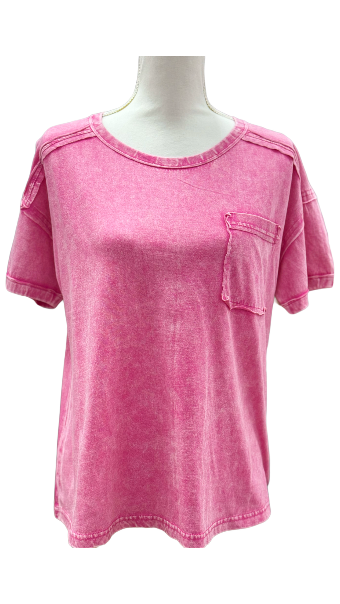 Acid washed round neck t-shirts