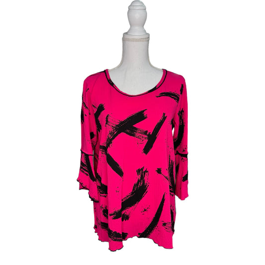 Pink with Black Stroke Blouse