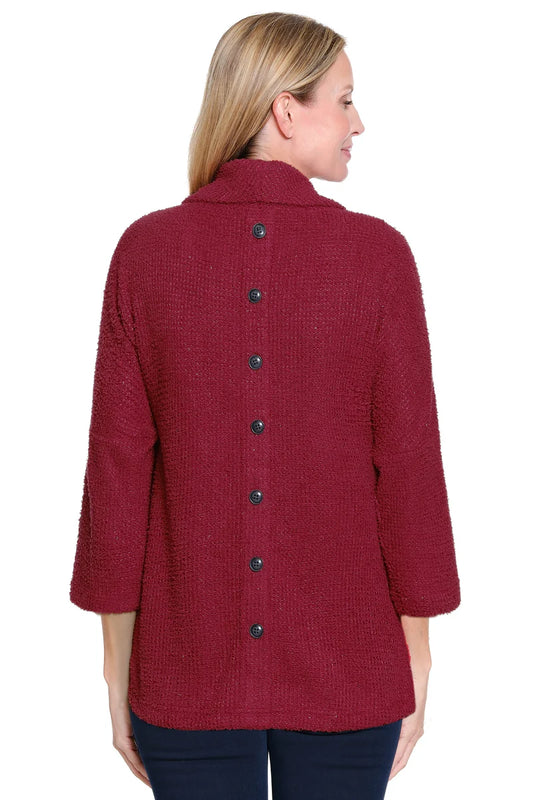Textured Knit Tunic - Cranberry