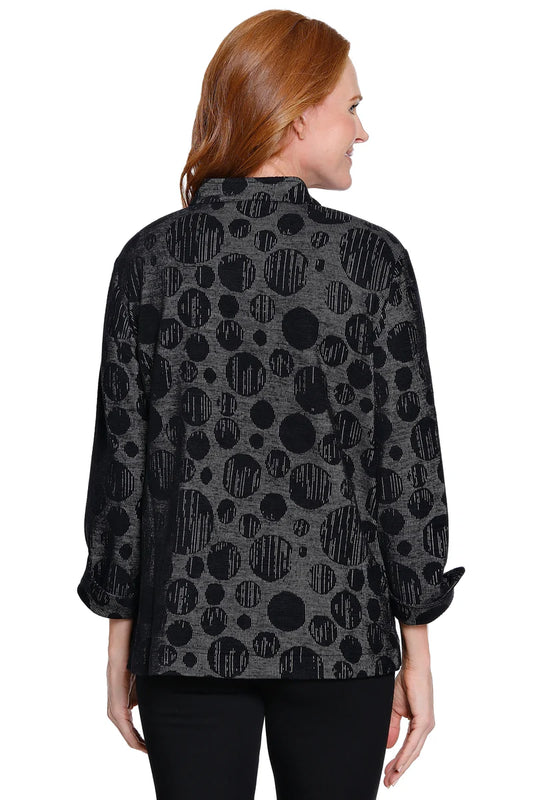 Jacquard Knit Tunic - Black Dot Print