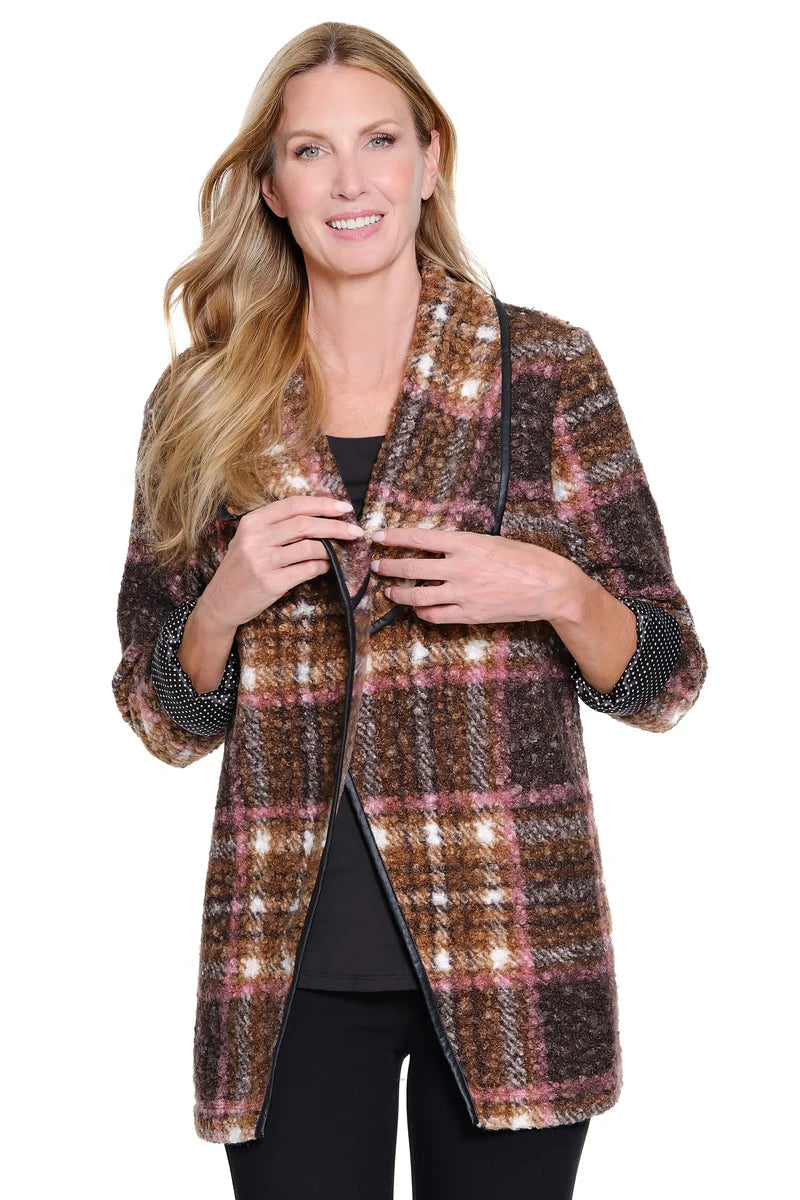 Print Boucle Jacket - Plaid Multi