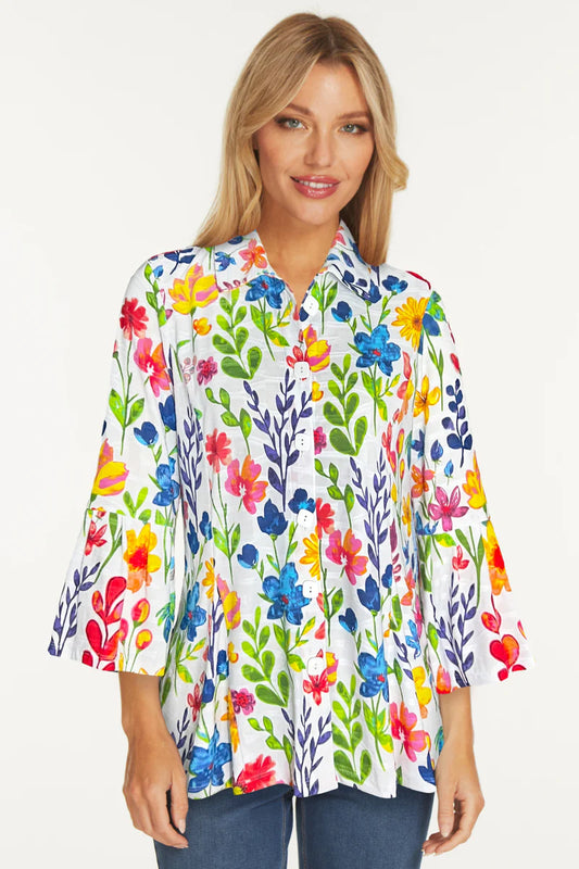 Bell Sleeve Floral Tunic