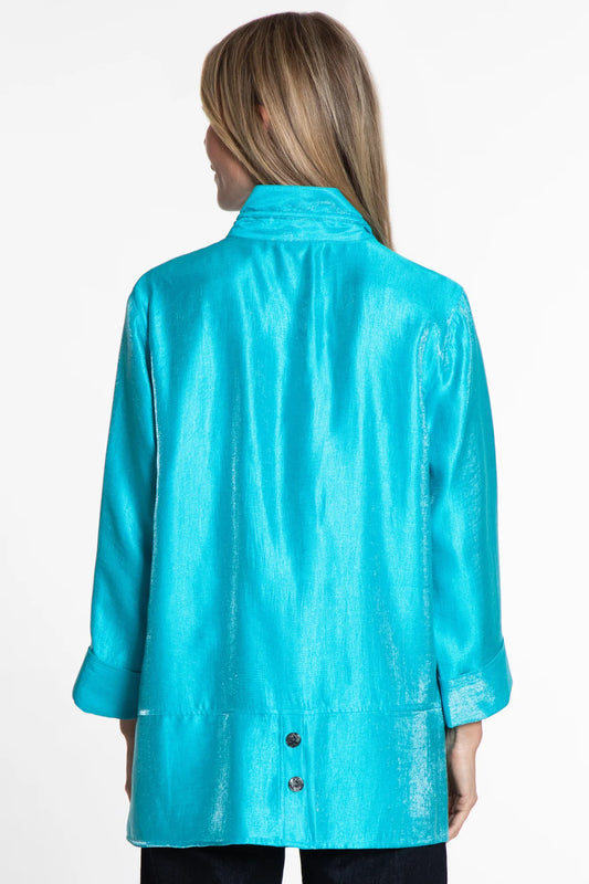 Turquoise Wire Collar Shimmer Tunic