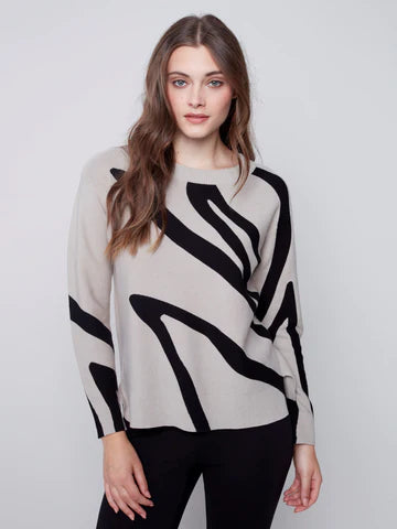 Almond Abstract Sweater