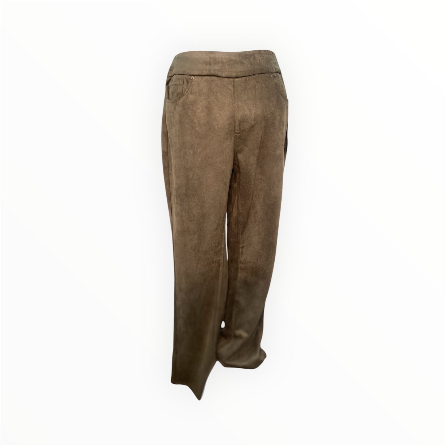 DARK BROWN SUEDE FALRE PANT