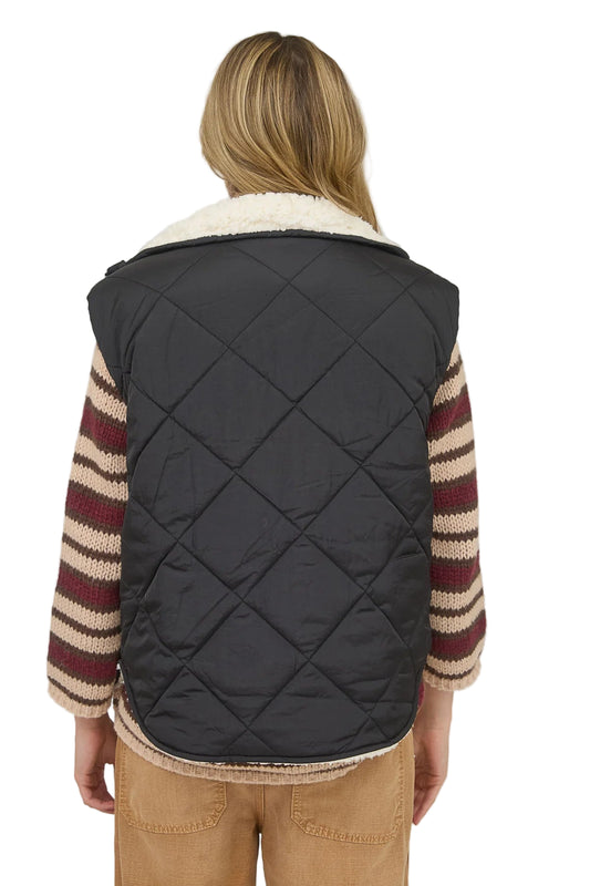 Quilted Zip Up Fleece Lined Puffer Vest