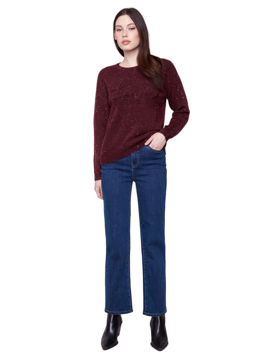 Charlie B Love Sweater - Cabernet
