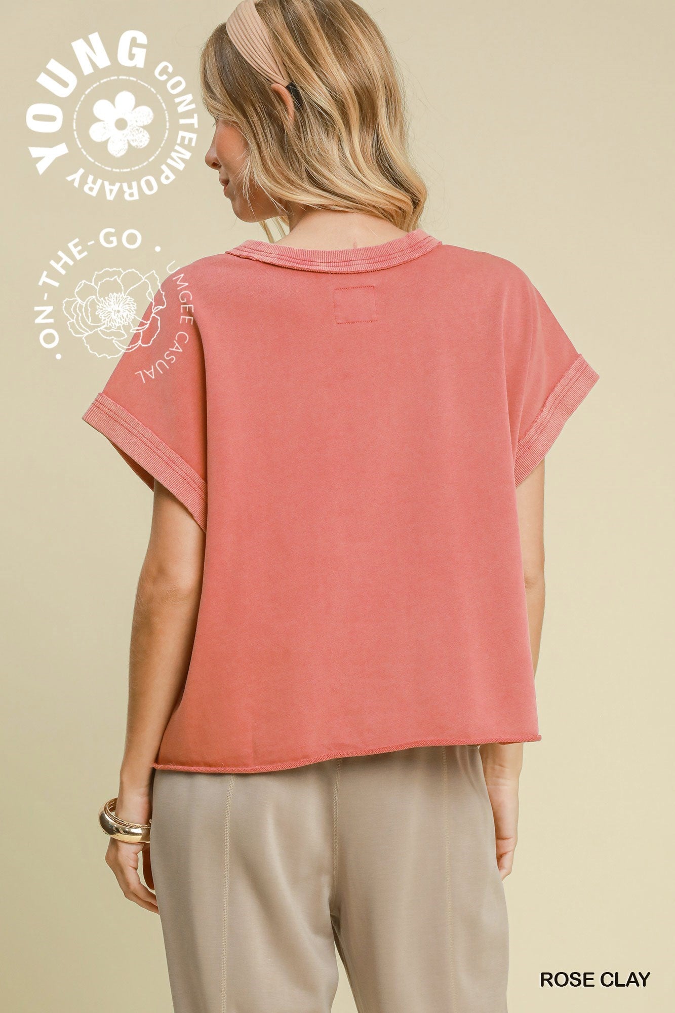 Mineral Washed Dolman Sleeved Crop Top