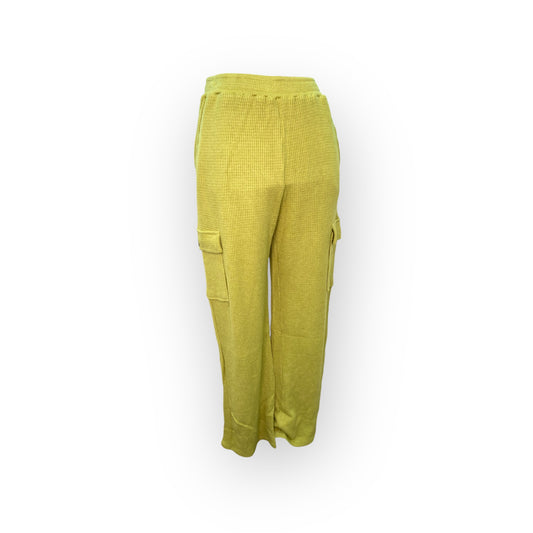 WAFFLE KNIT LOUNGE PANTS WITH SIDE POCKET