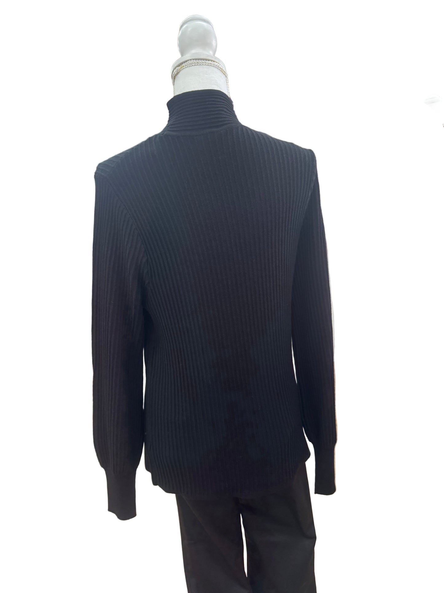 Ribbed Black Turtleneck Sweater