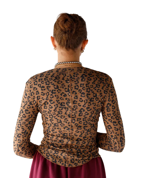 FREE PEOPLE GOING PLACES PRINTED CARDI X NATURAL COMBO