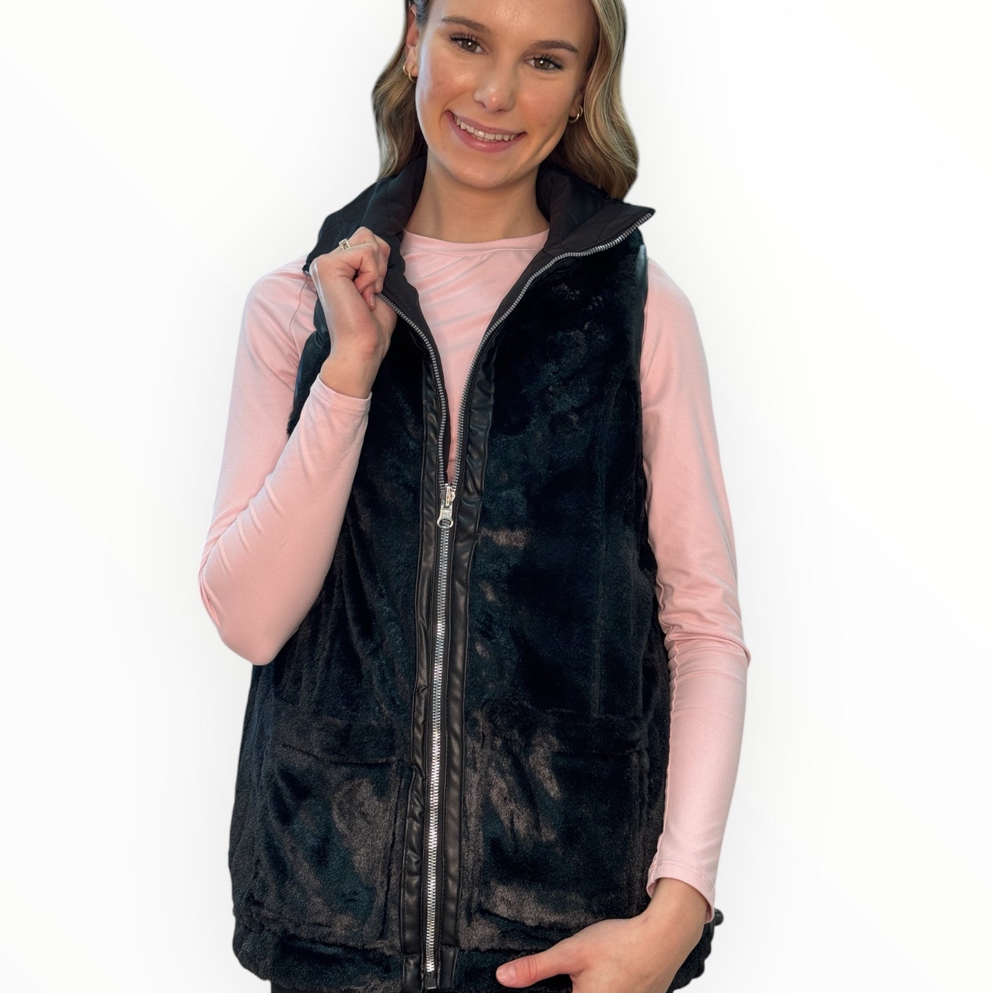 Women Faux Fur Vest Jacket