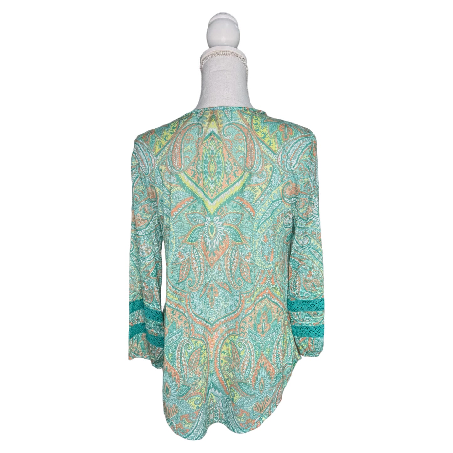 Knit Sleeve Paisley Blouse