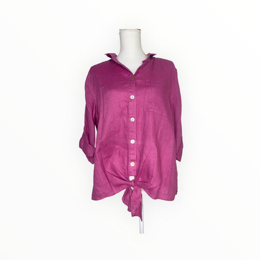 Orchid Front Button Tie Front Shirt