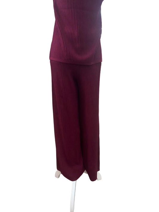 Ribbed Lounge Pant in Wine
