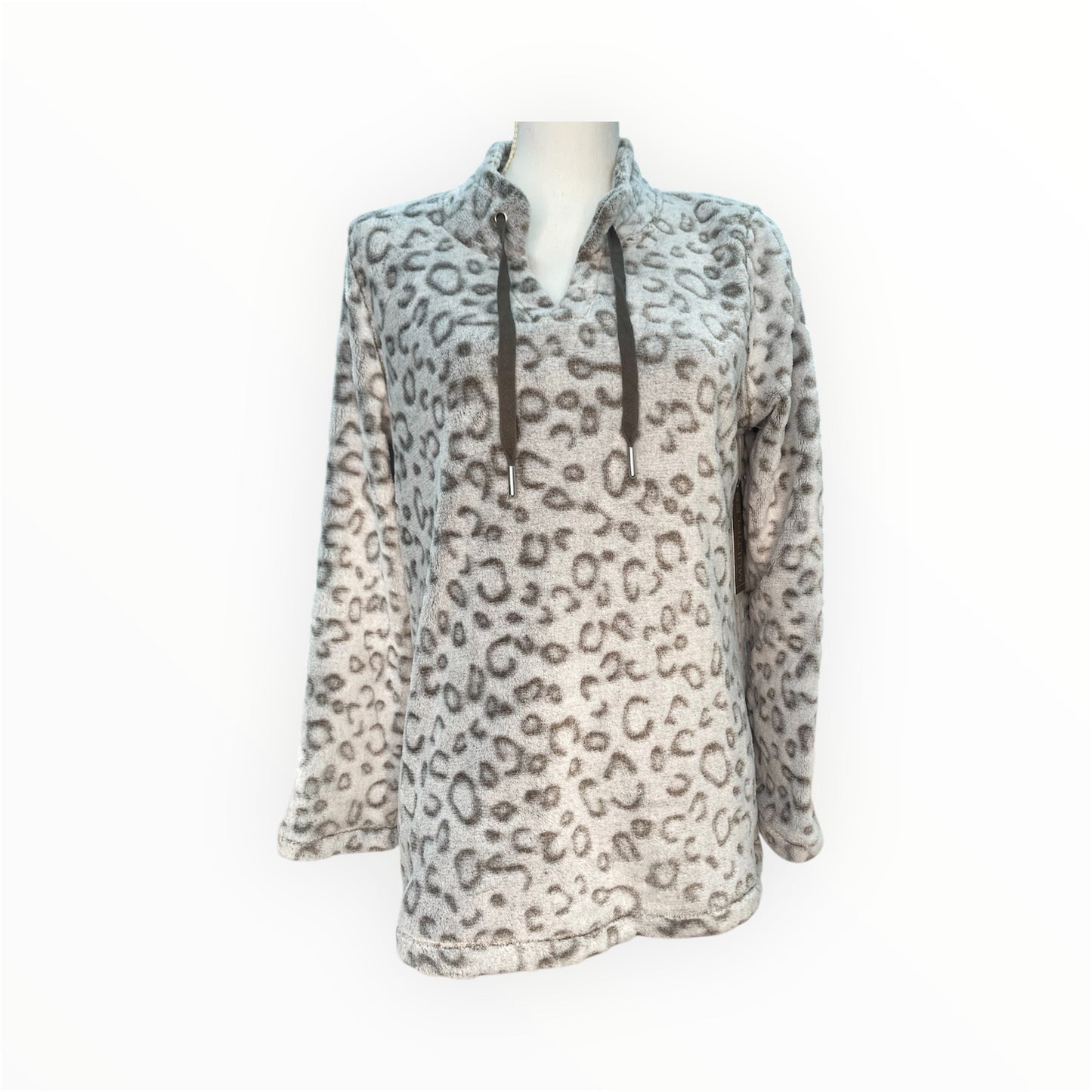 SANDSTONE FUZZY CHEETAH PRINT HOODIE