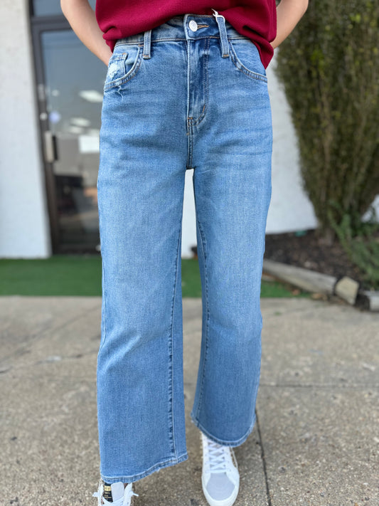 LOVERVET HIGH RISE BAGGY WIDE JEANS