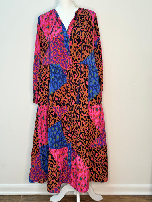 Multi colored cheetah print dress