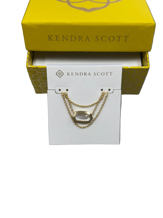 Elisa Bezel Gold Short Triple Strand Pendant Necklace
