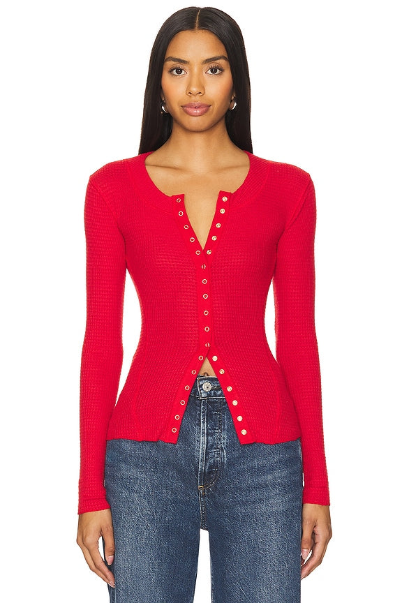 Free People Going Places Cardigan - Cherry Red
