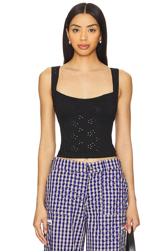 Full Bloom Black Tank